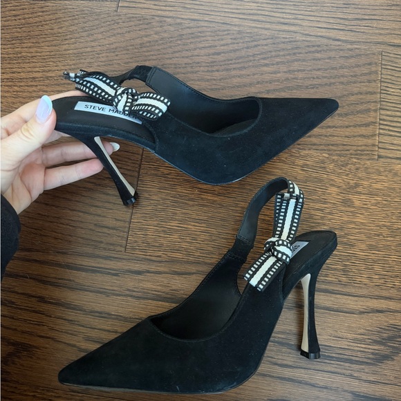 Steve Madden Bri Black Suede Slingback - Picture 2 of 8